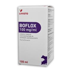 BOFLOX 100 mg/ml oldatos injekció szarvasmarhák és sertések számára A.U.V.