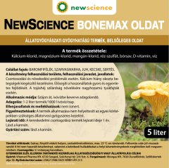 NEW SCIENCE BONEMAX -állatgyógyászati gyógyhatású termék, belőleges oldat