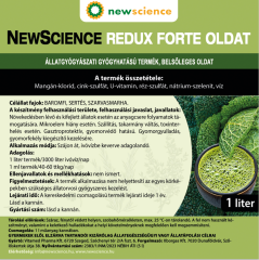 NEW SCIENCE REDUX FORTE OLDAT- állatgyógyászati gyógyhatású termék, beldőleges oldat
